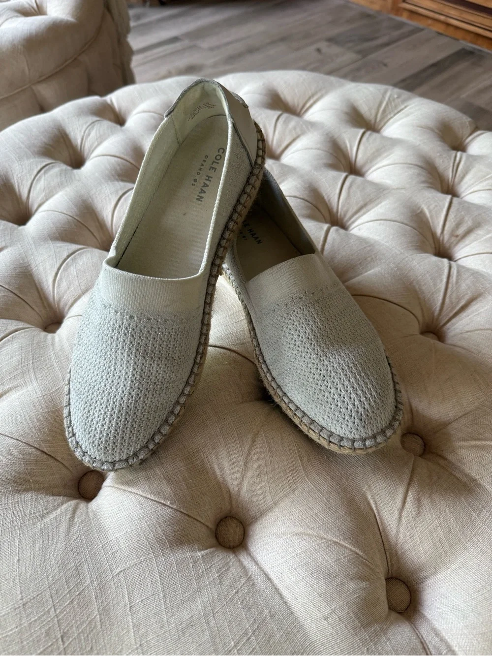 Cole Haan Cream Knit Espadrille Slip-On (Size 8)